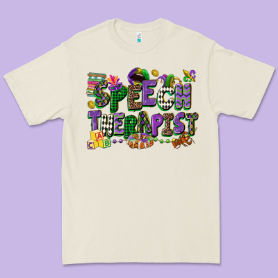 Speech Therapist Mardi Gras Cowgirl Premium Tee Designed By Cowgirlartshop