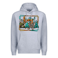 Heather Grey leopard camo boy mama Mother's Day Premium Hoodie - LillyAllenDesigns