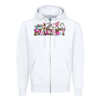 White pharmacy Zipper Hoodie - AdoDesignShop