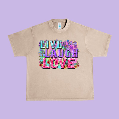 Live Laugh Love Hippie Valentine's Day Urban Heavy Tee Designed By Fadigitalartstudio