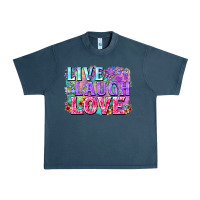 Midnight Navy Live laugh love hippie Valentine's Day Urban Heavy Tee - FaDigitalArtStudio