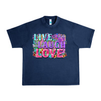 Navy Live laugh love hippie Valentine's Day Urban Heavy Tee - FaDigitalArtStudio