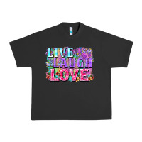Pigment Black Live laugh love hippie Valentine's Day Urban Heavy Tee - FaDigitalArtStudio