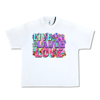 White Live laugh love hippie Valentine's Day Urban Heavy Tee - FaDigitalArtStudio