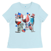 Baby Blue american wine Ladies Tee - CowGirlArtShop