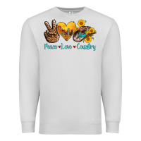 Dove Grey peace love country cowhide cowboy hat Premium Sweatshirt - AdoDesignShop