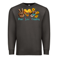 Smoke peace love country cowhide cowboy hat Premium Sweatshirt - AdoDesignShop