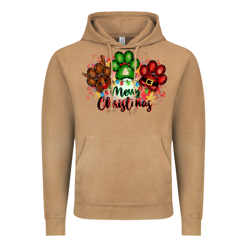 Merry Christmas Paws Vintage Hoodie by FaDigitalArtStudio | Teevron