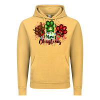 Vintage Mustard merry christmas paws Vintage Hoodie - FaDigitalArtStudio
