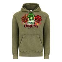 Vintage Olive merry christmas paws Vintage Hoodie - FaDigitalArtStudio