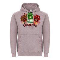Vintage Zinc merry christmas paws Vintage Hoodie - FaDigitalArtStudio