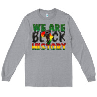 Heather Grey we are black history Long Sleeve Tee - FaDigitalArtStudio