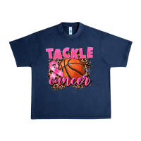 Navy Tackle Cancer Basketball Urban Heavy Tee - FaDigitalArtStudio