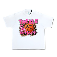 White Tackle Cancer Basketball Urban Heavy Tee - FaDigitalArtStudio