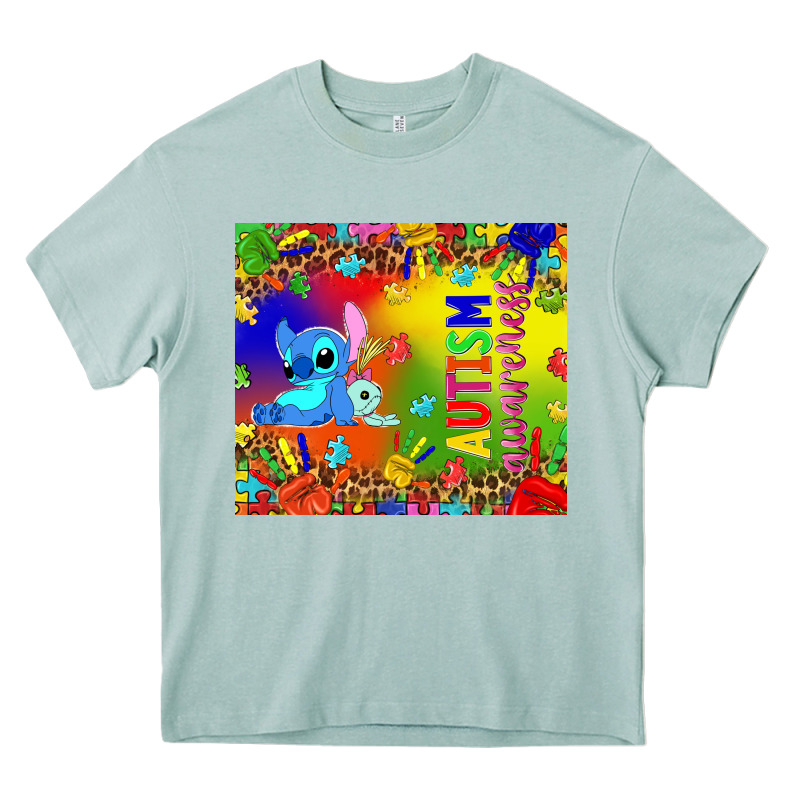 Autism Awareness With Stitch Tumbler Heavy Core Tee by TumblerDesignByShophia | Teevron