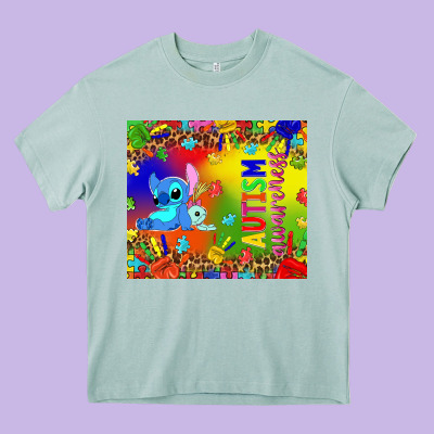Autism Awareness With Stitch Tumbler Heavy Core Tee Designed By Tumblerdesignbyshophia
