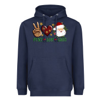 Navy peace love Santa Heavyweight Hoodie - AdoDesignShop