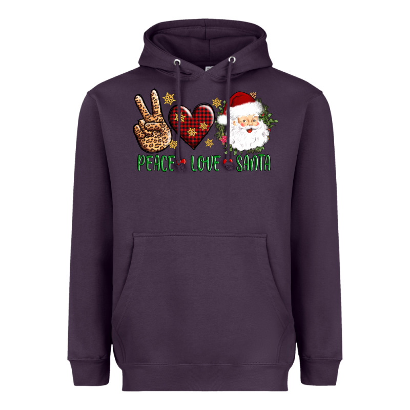 Peace Love Santa Heavyweight Hoodie by AdoDesignShop | Teevron