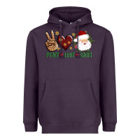 Plum peace love Santa Heavyweight Hoodie - AdoDesignShop