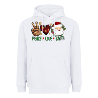 White peace love Santa Heavyweight Hoodie - AdoDesignShop