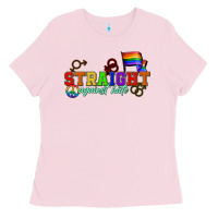 Bubblegum Pink Straight agains hate Ladies Tee - CowGirlArtShop