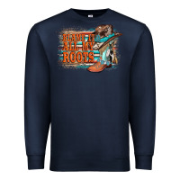 Navy blame it all my roots Premium Sweatshirt - AdoDesignShop