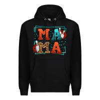 Black Bowling mama leopard frame Mother's Day Premium Hoodie - LillyAllenDesigns