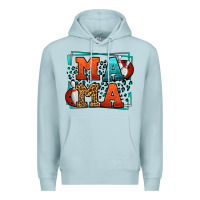 Blue Mist Bowling mama leopard frame Mother's Day Premium Hoodie - LillyAllenDesigns