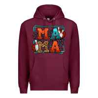 Burgundy Bowling mama leopard frame Mother's Day Premium Hoodie - LillyAllenDesigns