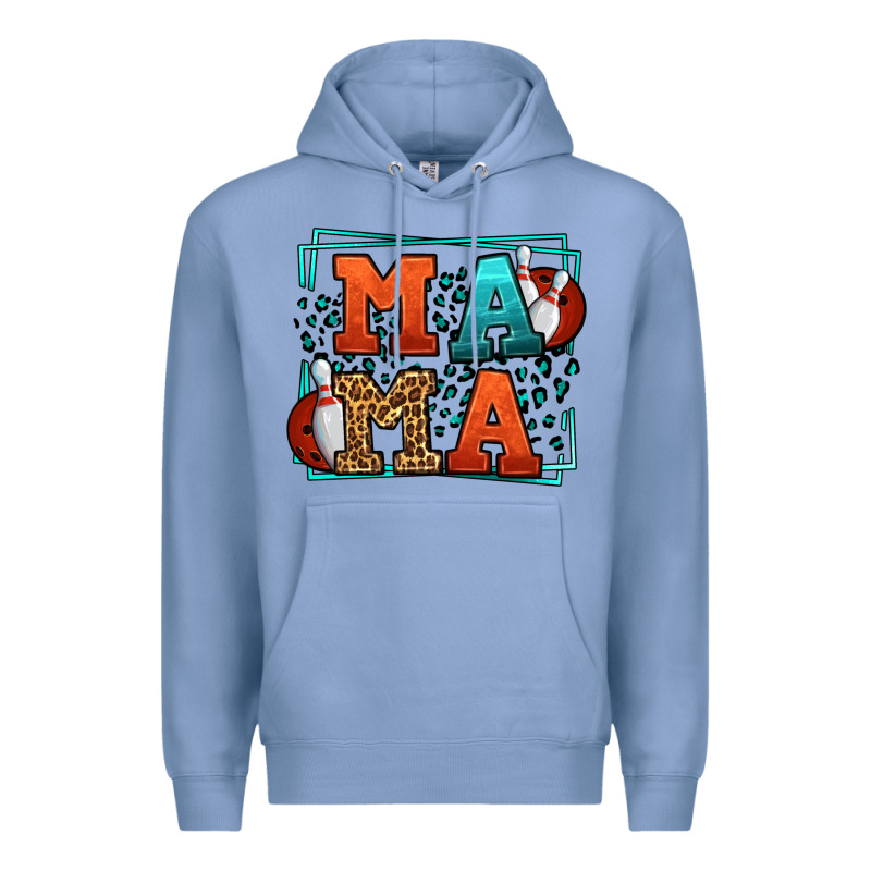 Bowling Mama Leopard Frame Mother's Day Premium Hoodie by LillyAllenDesigns | Teevron