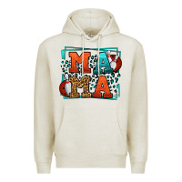 Oatmeal Heather Bowling mama leopard frame Mother's Day Premium Hoodie - LillyAllenDesigns