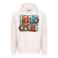 Pale Pink Bowling mama leopard frame Mother's Day Premium Hoodie - LillyAllenDesigns