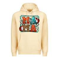 Pina Colada Bowling mama leopard frame Mother's Day Premium Hoodie - LillyAllenDesigns