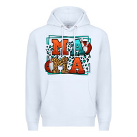 White Bowling mama leopard frame Mother's Day Premium Hoodie - LillyAllenDesigns