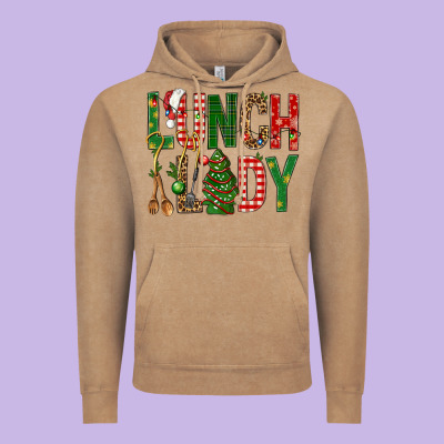 Lunch Lady Christmas Vintage Hoodie Designed By Bundleandbundleshop