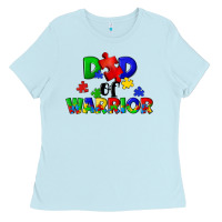 Baby Blue Dad of warrior Ladies Tee - CowGirlArtShop