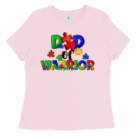 Bubblegum Pink Dad of warrior Ladies Tee - CowGirlArtShop