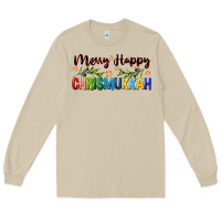 Mushroom merry happy chrismukkah with olive branch Long Sleeve Tee - FaDigitalArtStudio