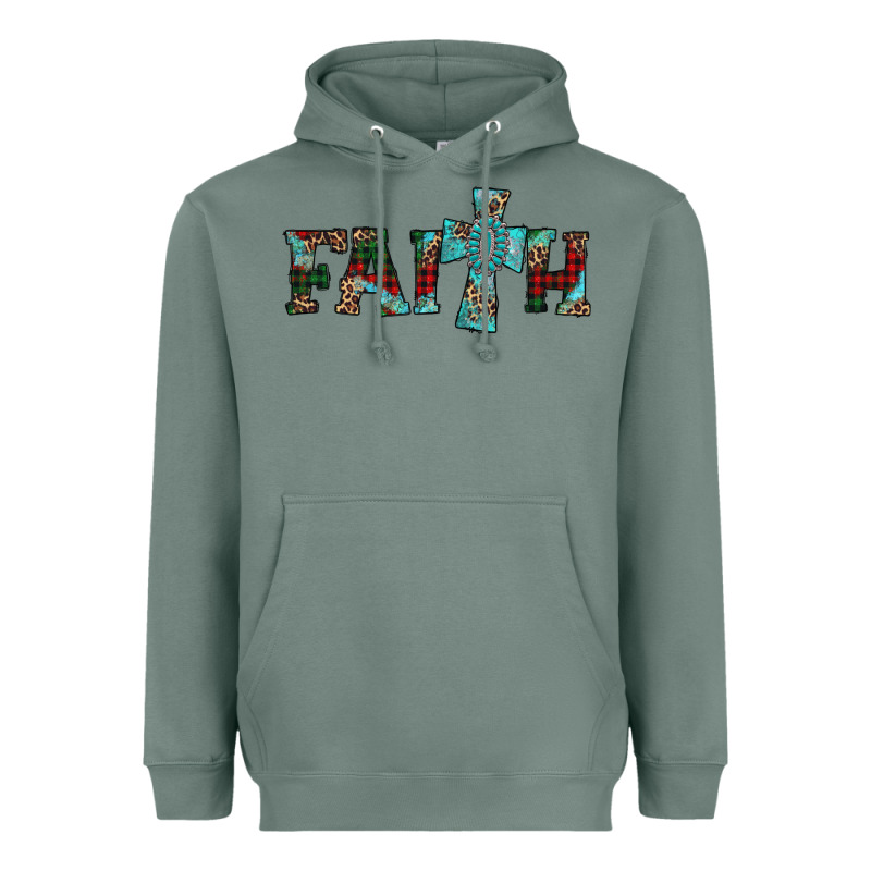 Faith Christmas Cross Heavyweight Hoodie by AdoDesignShop | Teevron