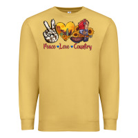Antique Gold peace love country american texas flag boots Premium Sweatshirt - AdoDesignShop