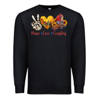 Black peace love country american texas flag boots Premium Sweatshirt - AdoDesignShop