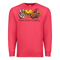 Cardinal peace love country american texas flag boots Premium Sweatshirt - AdoDesignShop