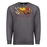 Charcoal Heather peace love country american texas flag boots Premium Sweatshirt - AdoDesignShop