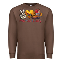 Chestnut peace love country american texas flag boots Premium Sweatshirt - AdoDesignShop