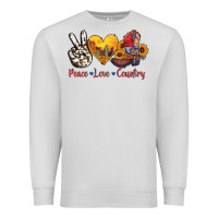 Dove Grey peace love country american texas flag boots Premium Sweatshirt - AdoDesignShop