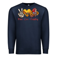 Navy peace love country american texas flag boots Premium Sweatshirt - AdoDesignShop