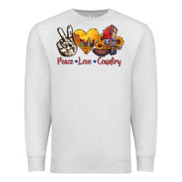 Oatmeal Heather peace love country american texas flag boots Premium Sweatshirt - AdoDesignShop