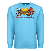 Ocean Blue peace love country american texas flag boots Premium Sweatshirt - AdoDesignShop