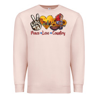 Pale Pink peace love country american texas flag boots Premium Sweatshirt - AdoDesignShop
