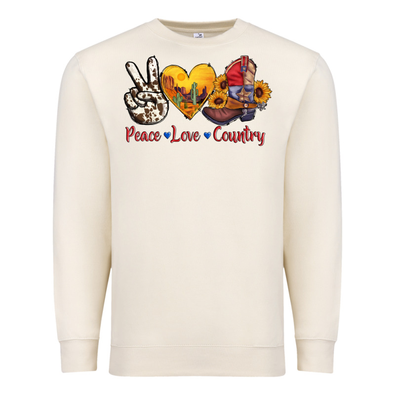 Peace Love Country American Texas Flag Boots Premium Sweatshirt by AdoDesignShop | Teevron